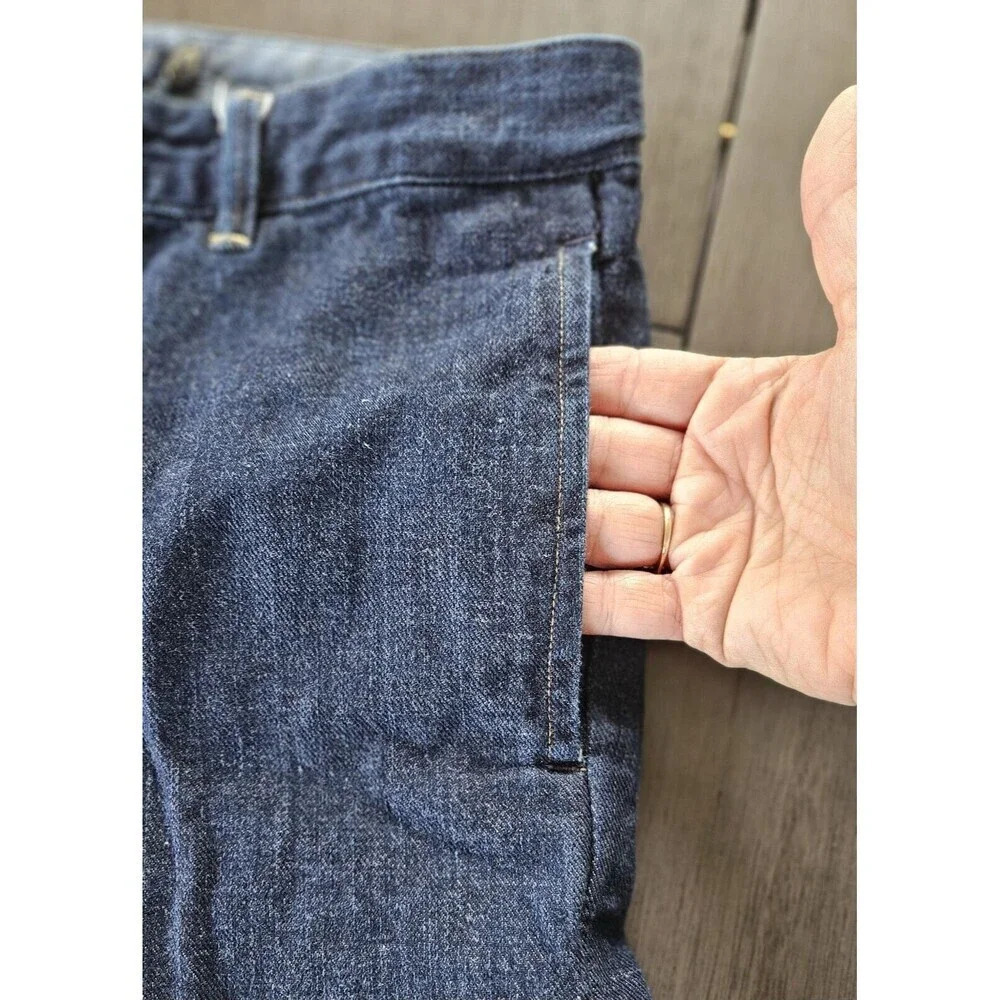 Polo Ralph Lauren Cuffed Dark Indigo Blue Flat Front Jean Chino's Size 6 - Picture 7 of 11
